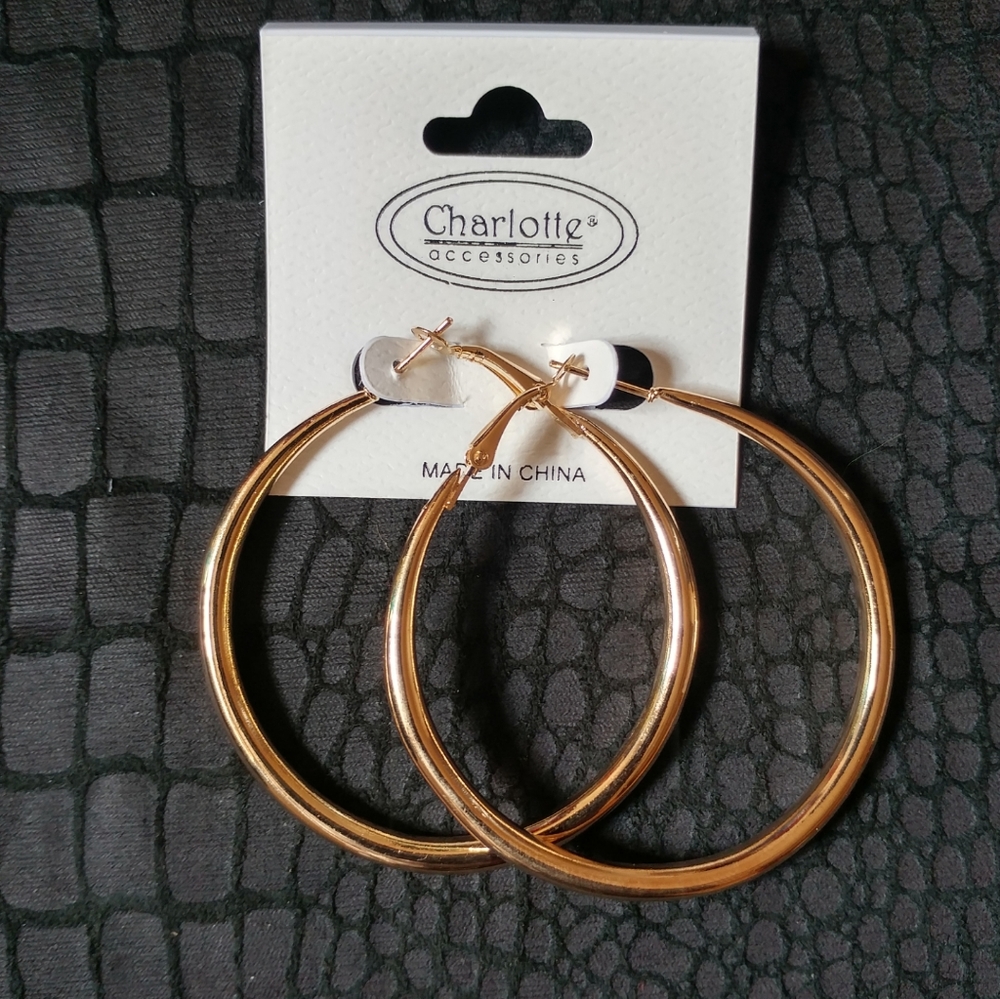 Small hoop gold earrings